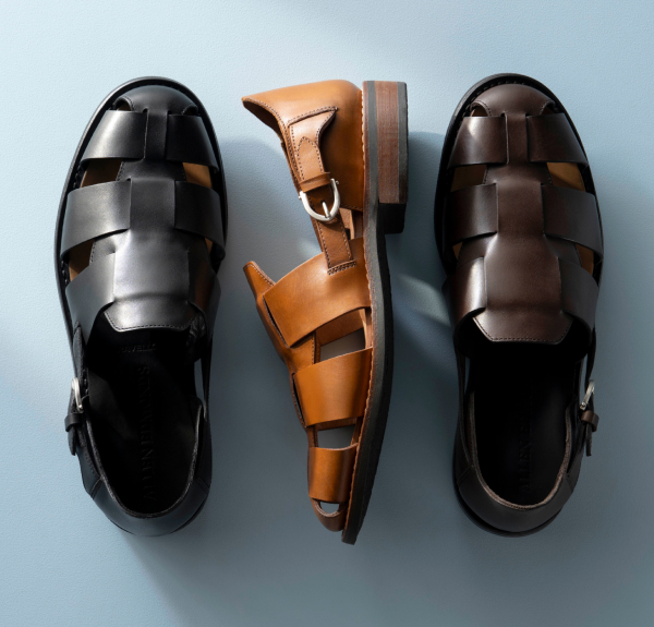 Overhead Image Showing The Various Colors Of The Ravello Fisherman Sandal, Click Here To Shop It Now.