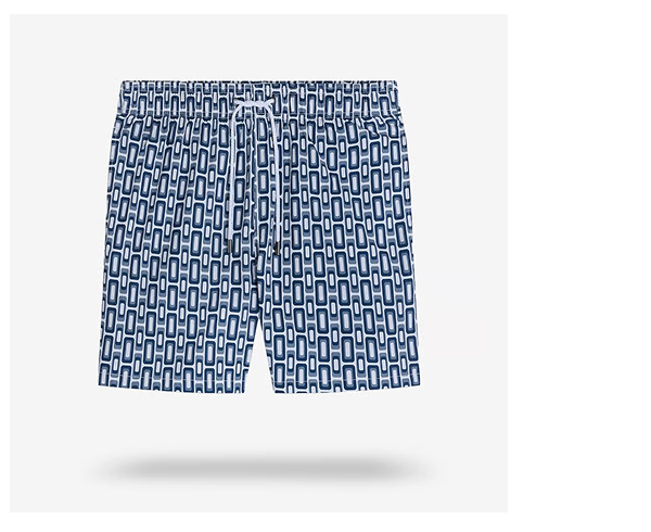 Click Here To Shop The Bugatchi Cruz Mid-length Swim Trunks In Navy And White.