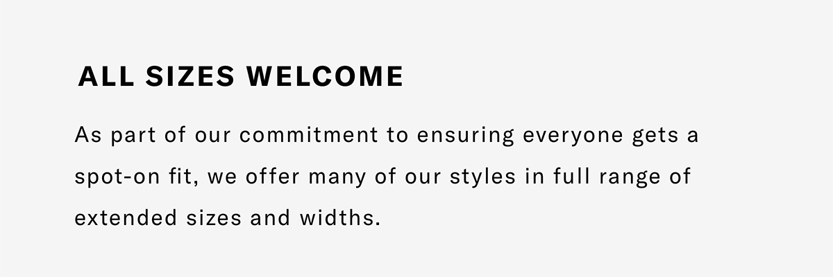 All Sizes Welcome…
