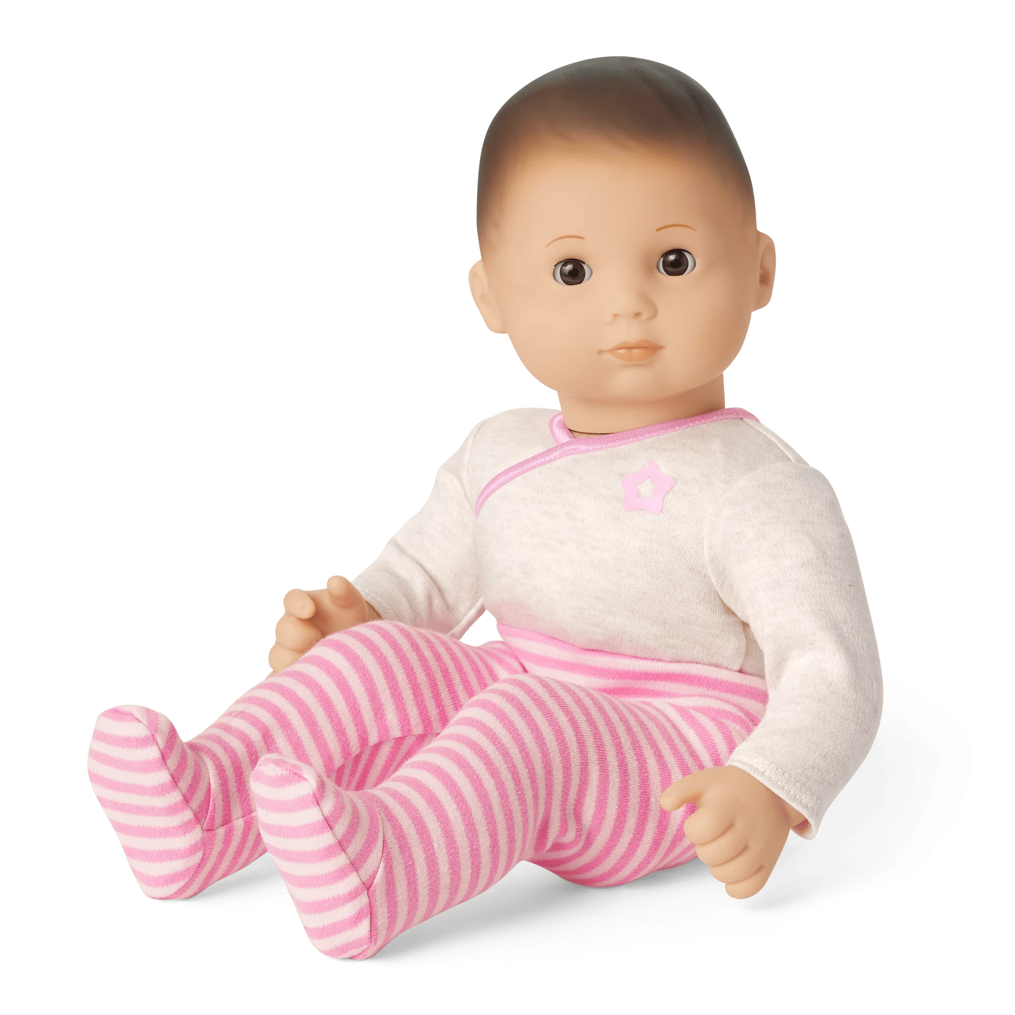 Image of Bitty Baby® Doll #2 with brown hair in Pretty Pink