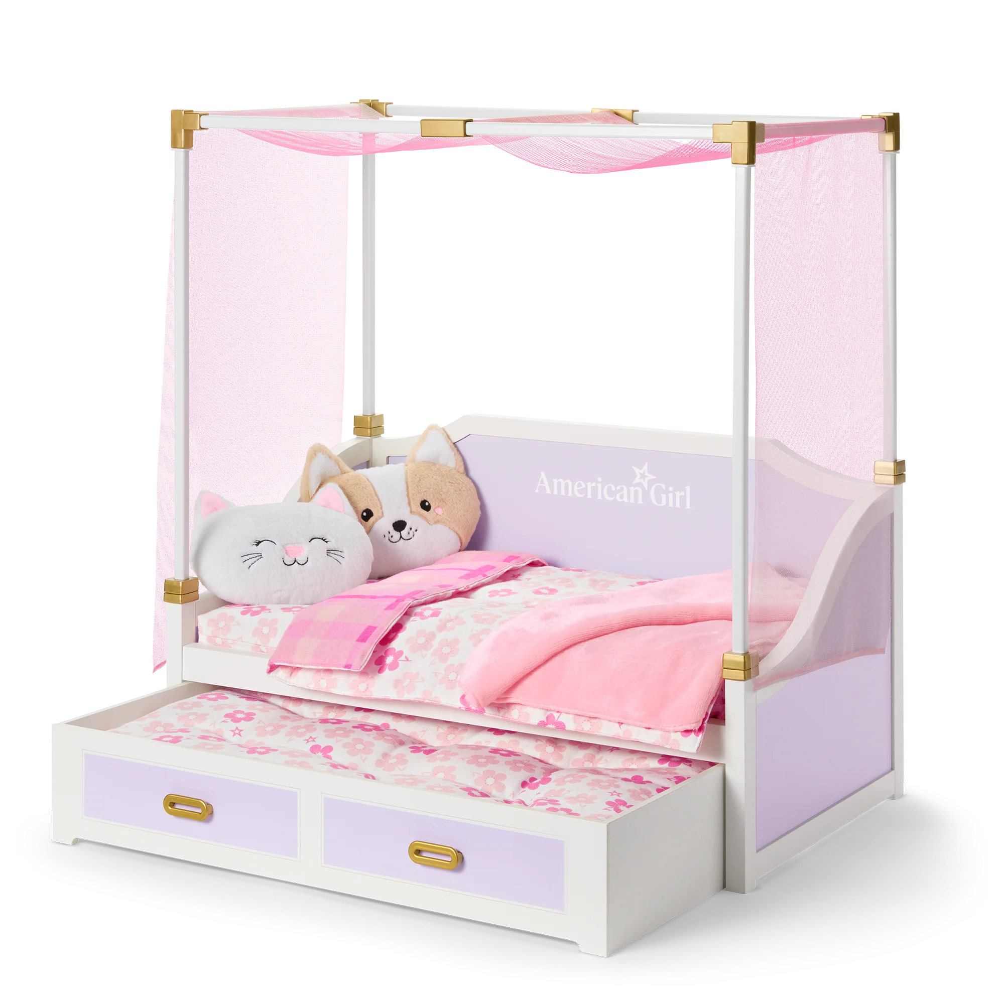 Image of All Set for Sleepovers Canopy Bed for 18-inch Dolls