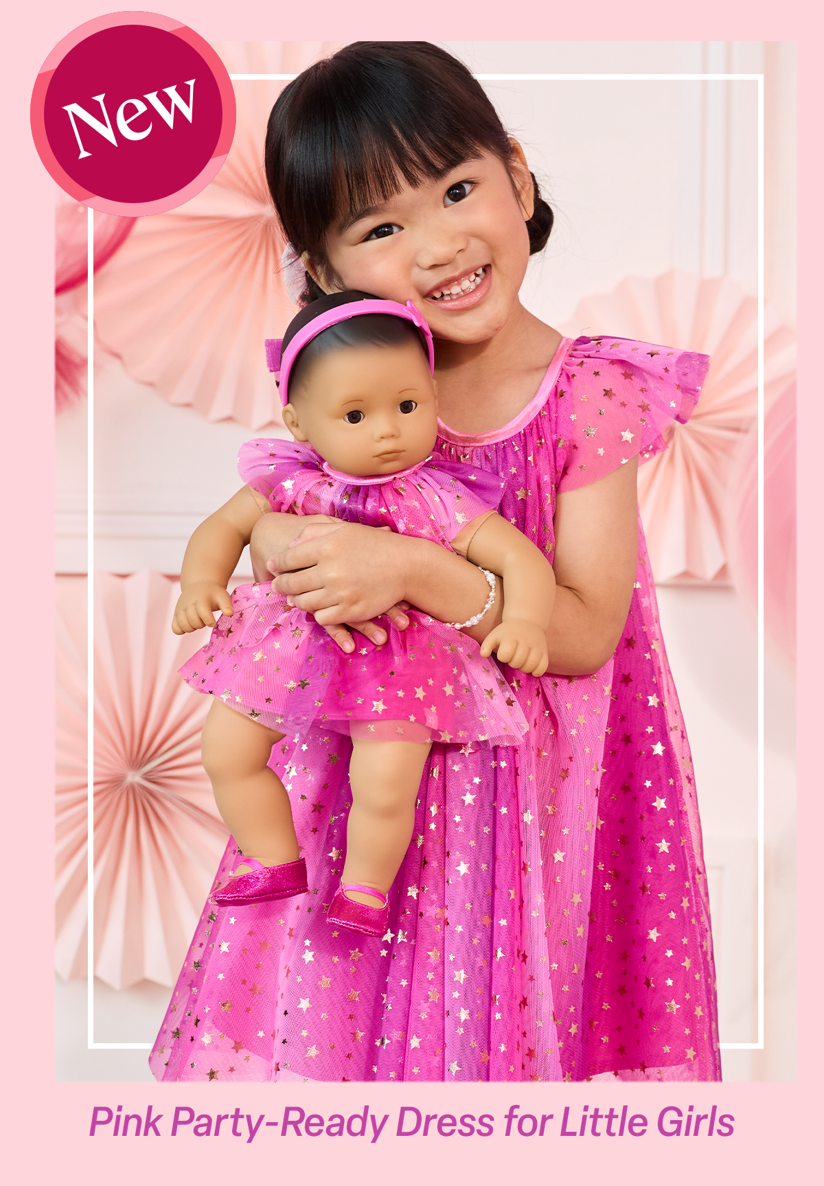Pink Party-Ready Dress for Little Girls