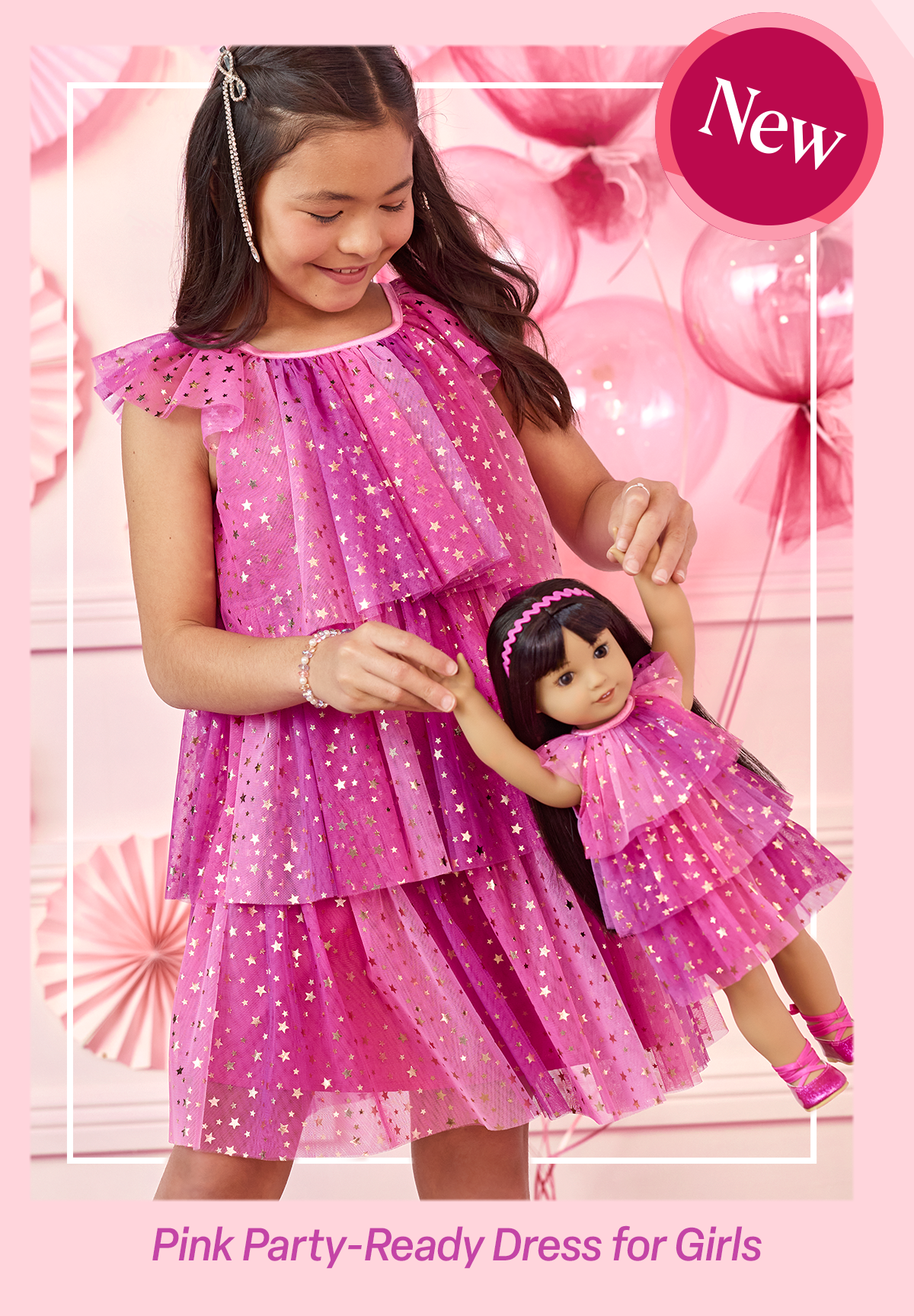 Pink Party-Ready Dress for Girls