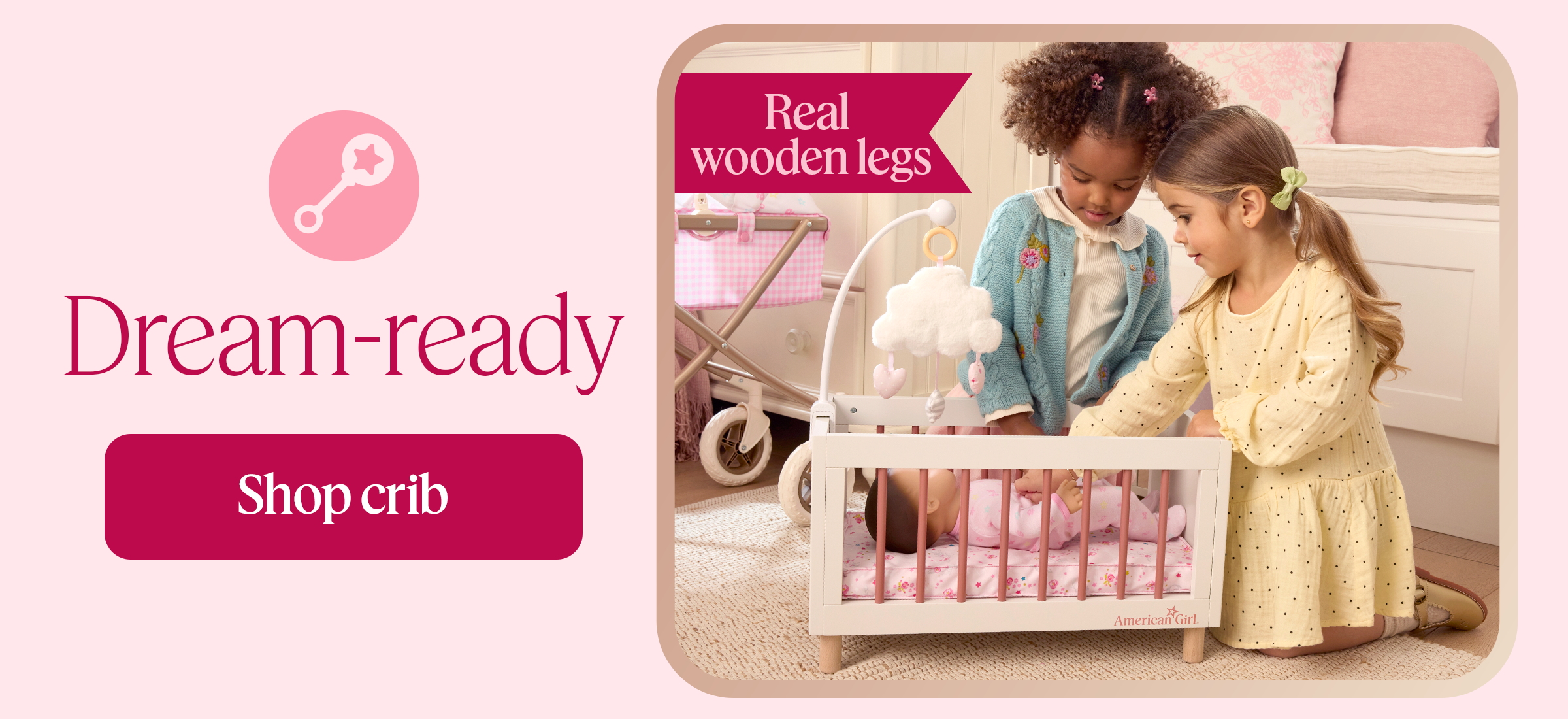 Real wooden legs. Dream-ready. Shop crib