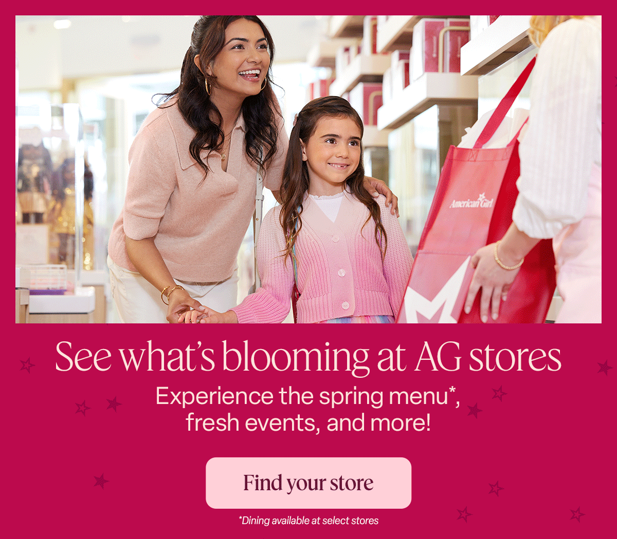 See what’s blooming at AG stores. Experience the spring menu*,*fresh events, and more! Find your store