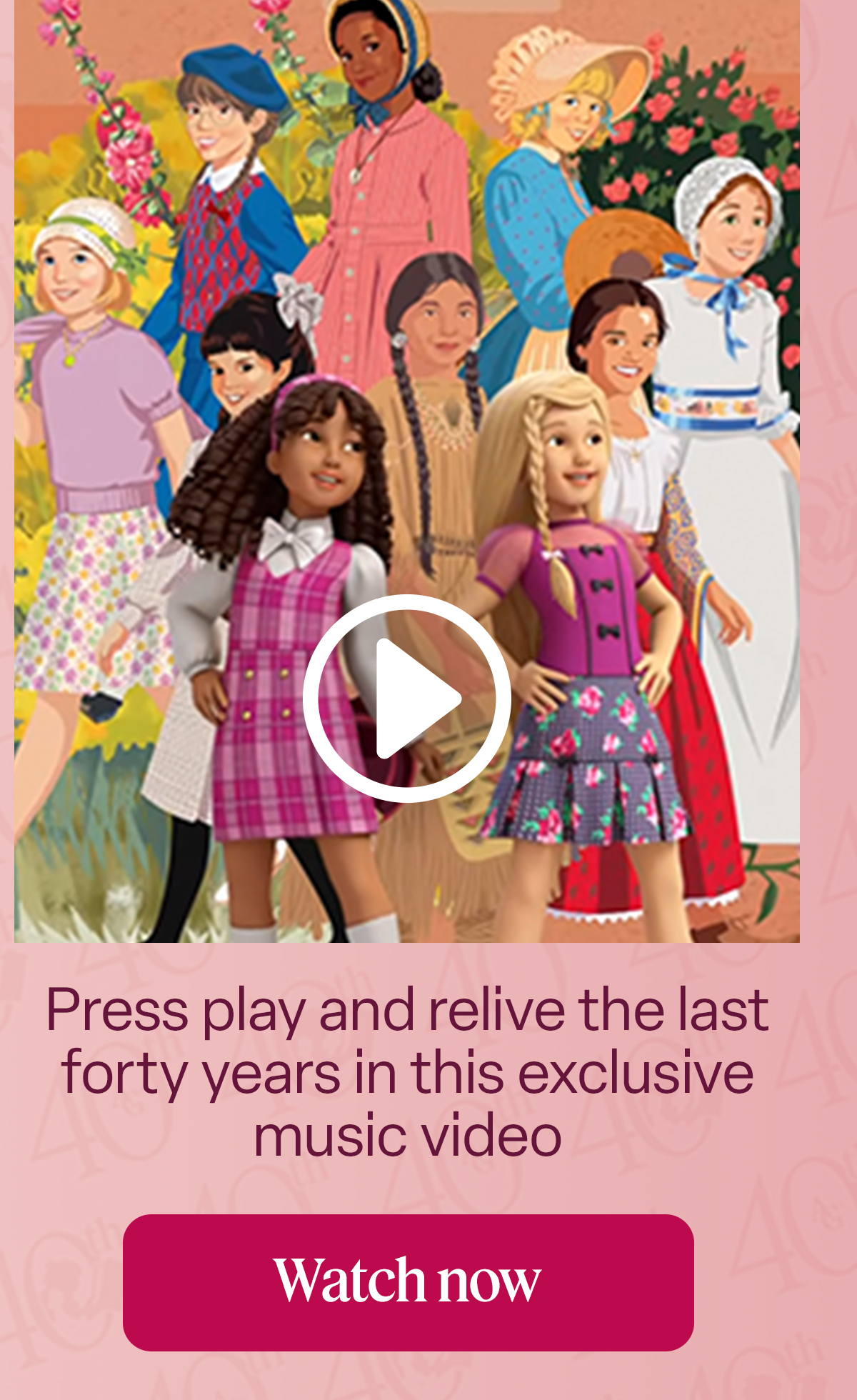Press play and relive the last forty years in this exclusive music video. Watch now
