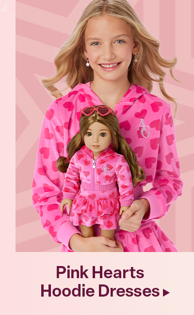 Pink Hearts Hoodie Dresses