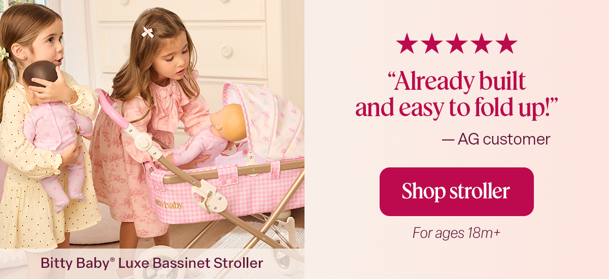 Bitty Baby® Luxe Bassinet. StrollerShop stroller. 18m+