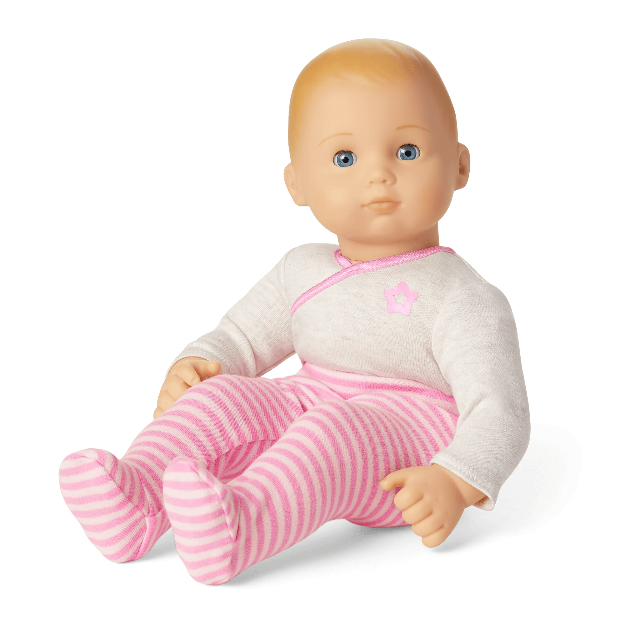 Image of Bitty Baby® Doll #3 with blonde hair in Pretty Pink