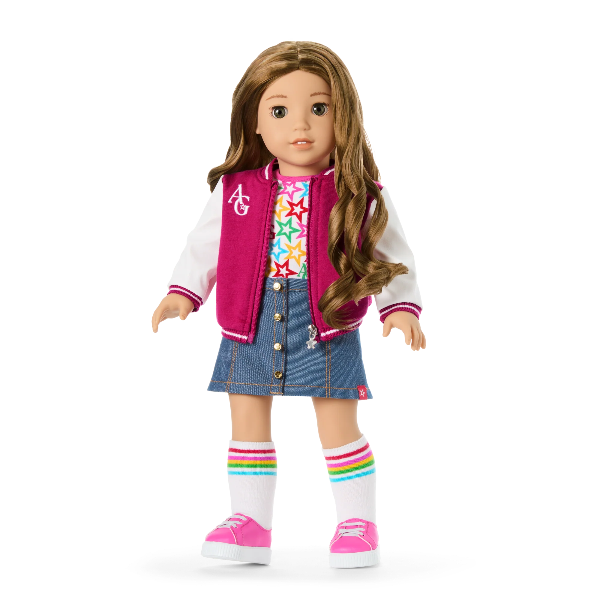 Image of Truly Me™ 18-inch Doll #118 with curly caramel hair