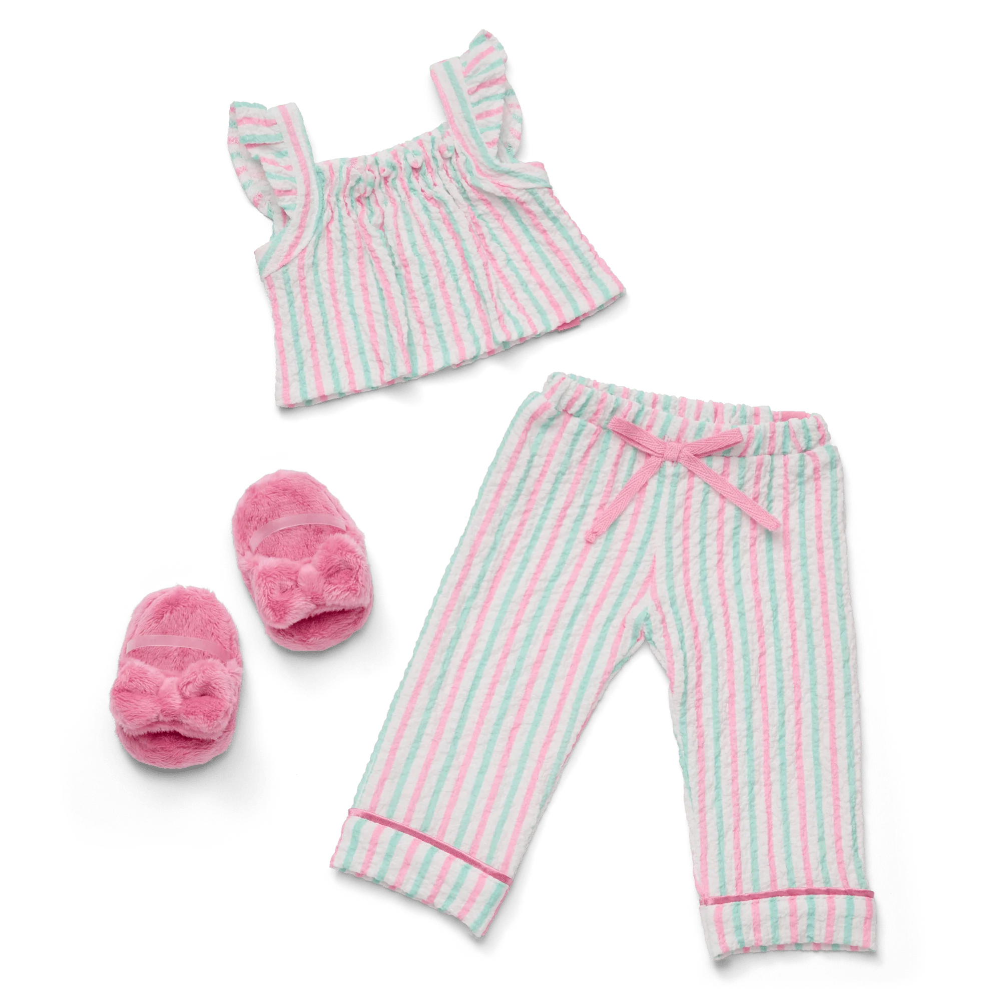 Image of Raquel's™ Coastal Stripes Pajamas for 18-inch Dolls (Girl of the Year™ 2026)