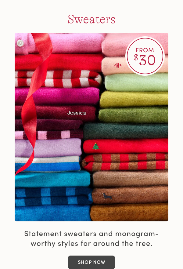 Sweaters from $30