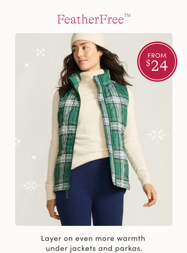 Featherfree Vest from $24