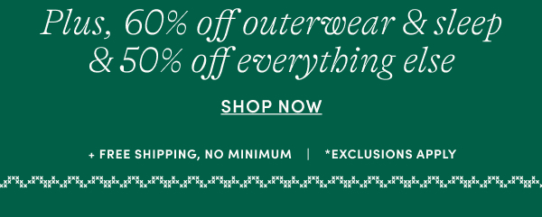 60% off Outerwear & Sleep