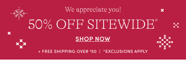 50% off Sitewide