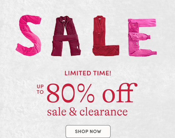 Up to 80% off sale