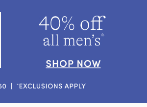 40% off men's