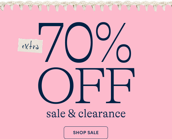 extra 70% off sale & clearance