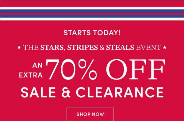 extra 70% off sale & clearance