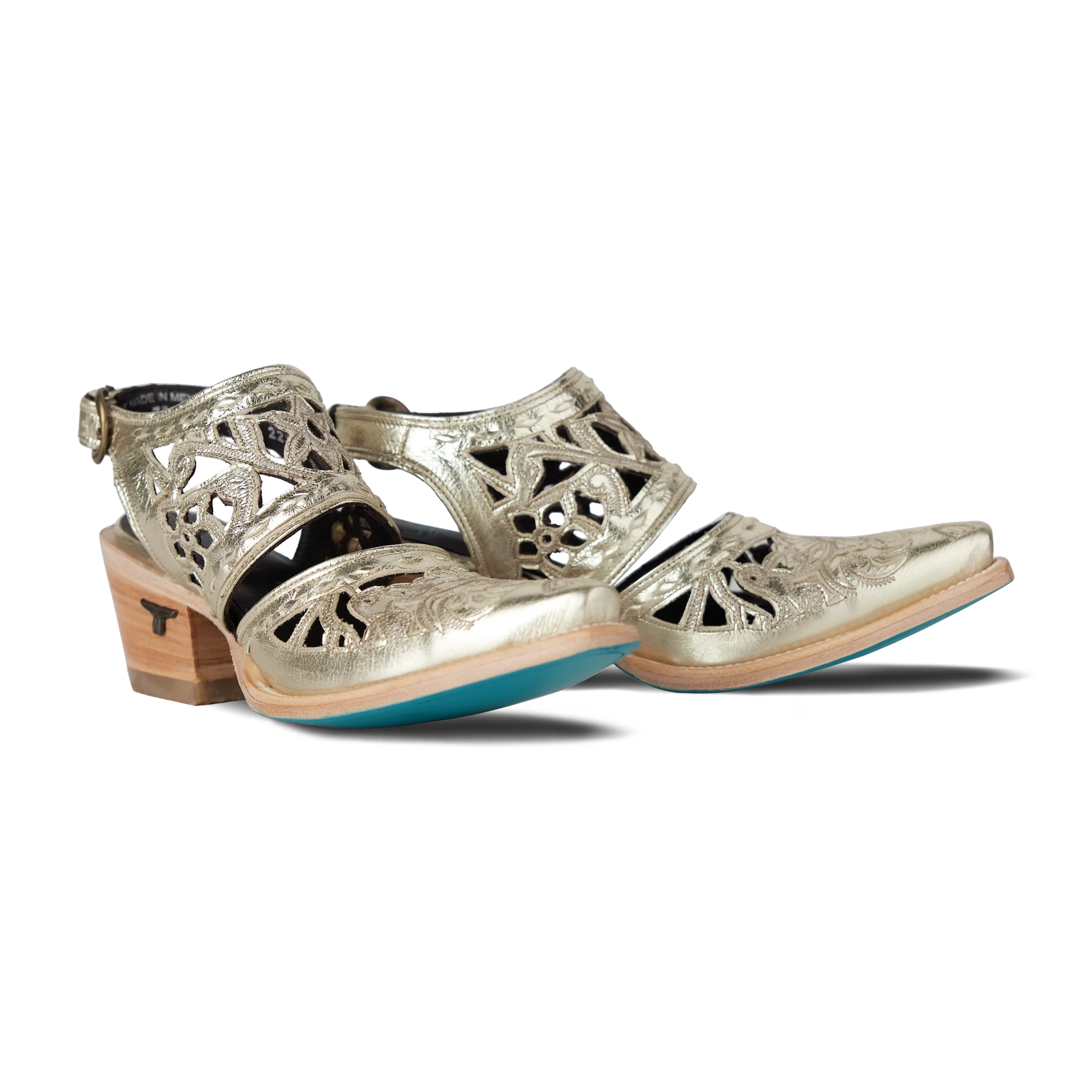 Image of Robin Cut Out Slingback Mule - Champagne Metallic