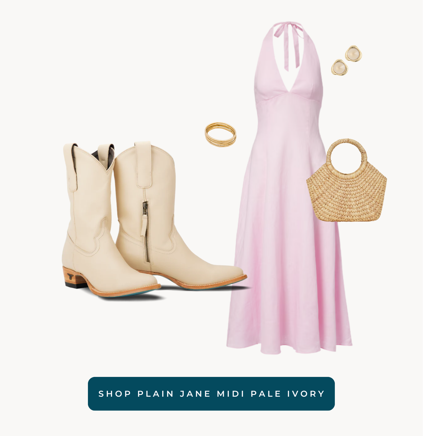 Plain Jane Midi in Ivory