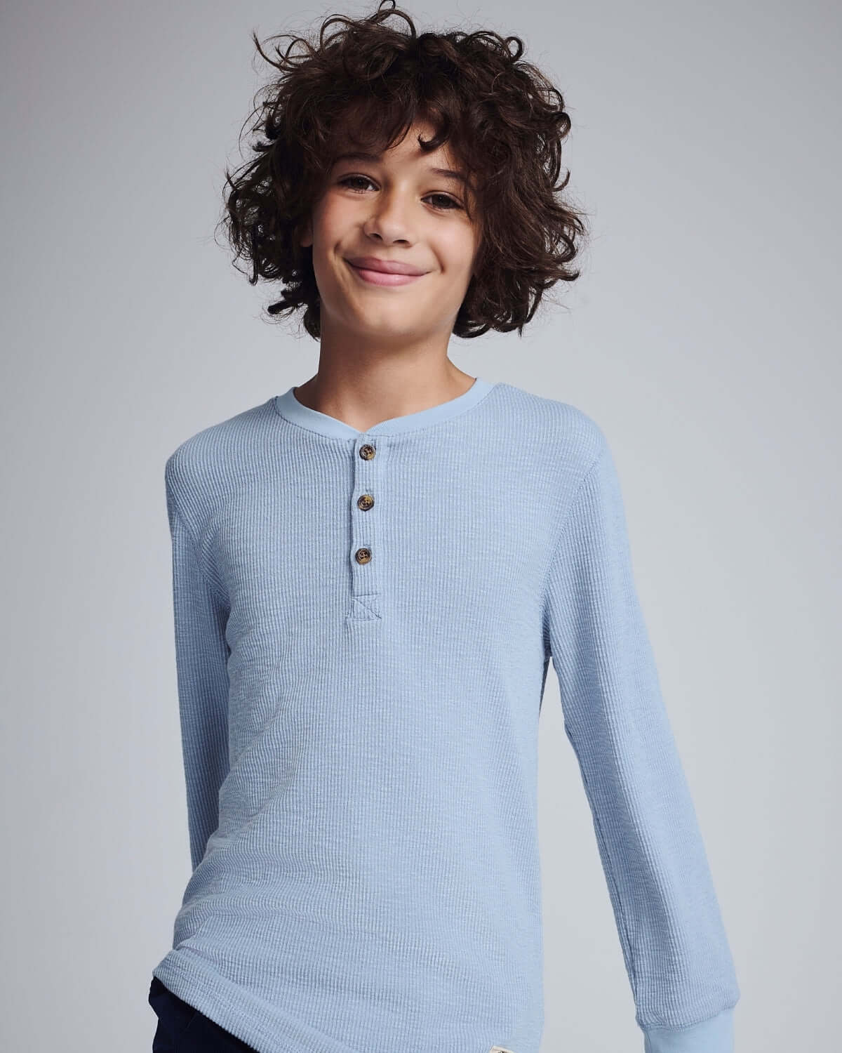 Image of Dusty Blue Craftsman Thermal Henley