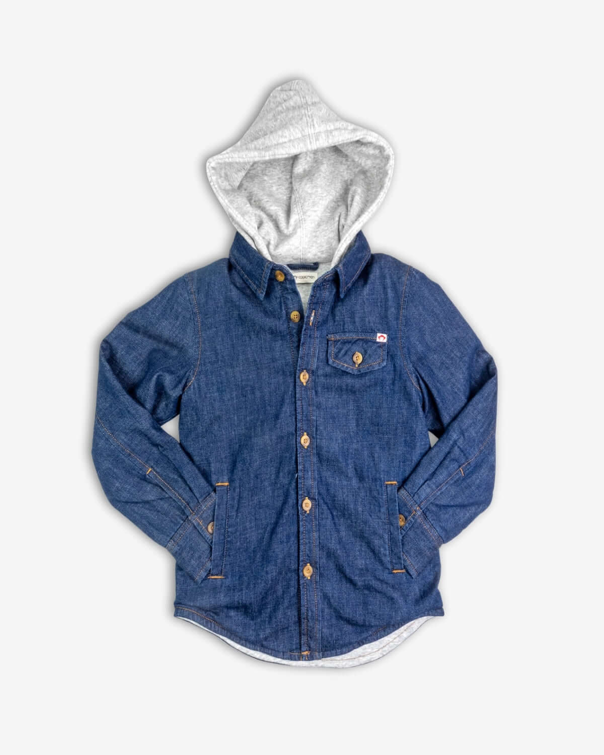 Image of Denim Blue Glen Flannel Hoodie