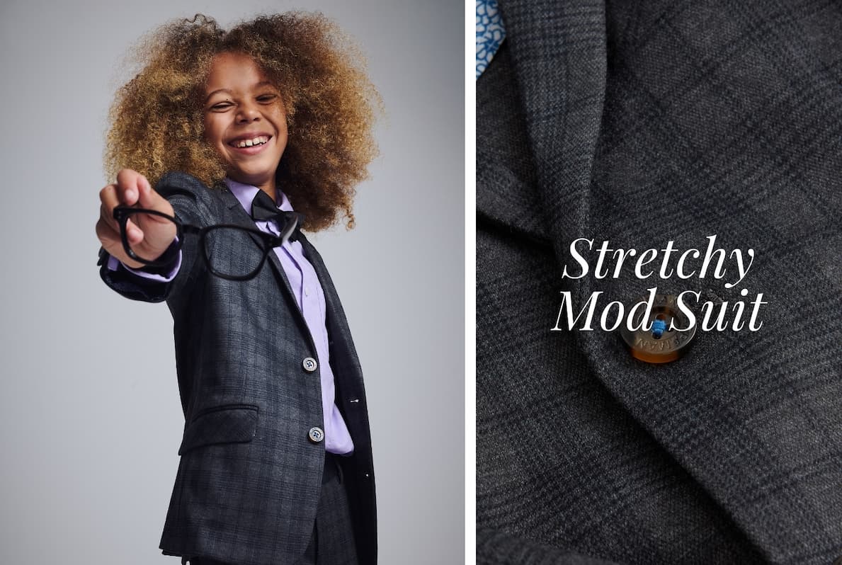 Boy Wearing Stretchy Mod Suit