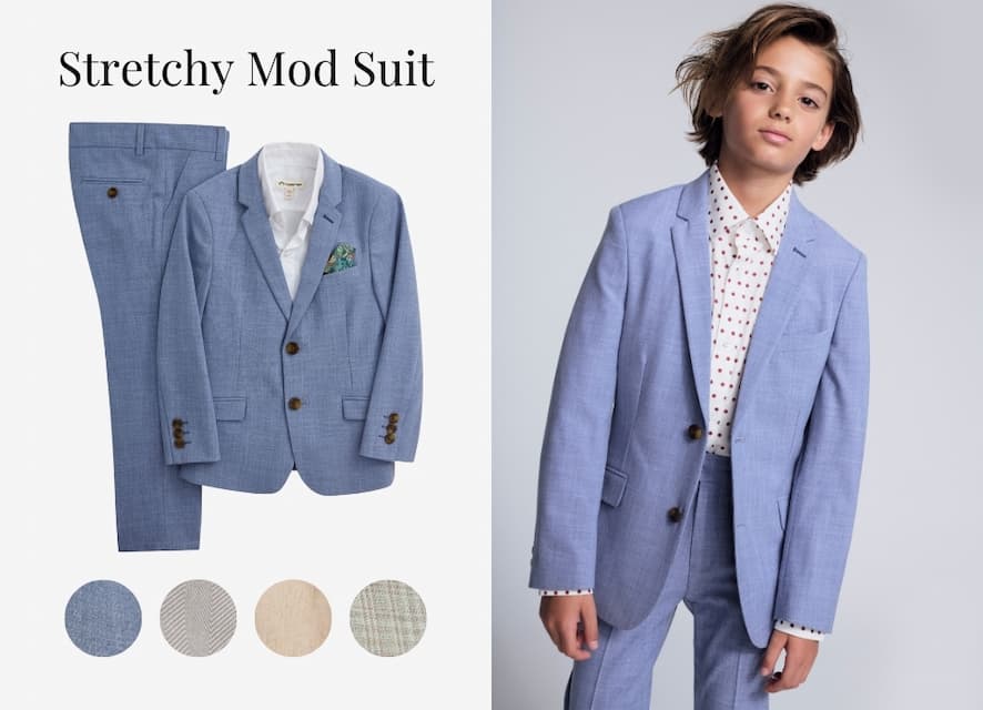 Flat Image of Blue Suit & Boy Wearing Blue Suit