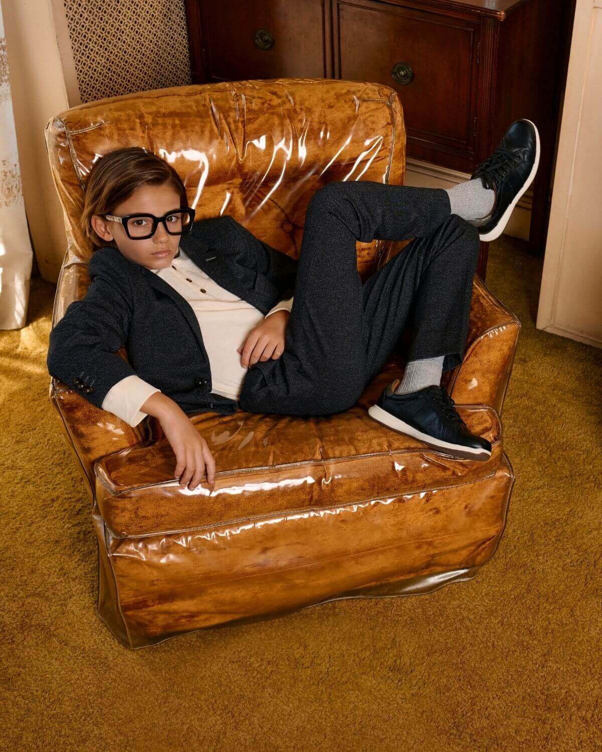 Image of Black Herringbone Stretchy Mod Suit