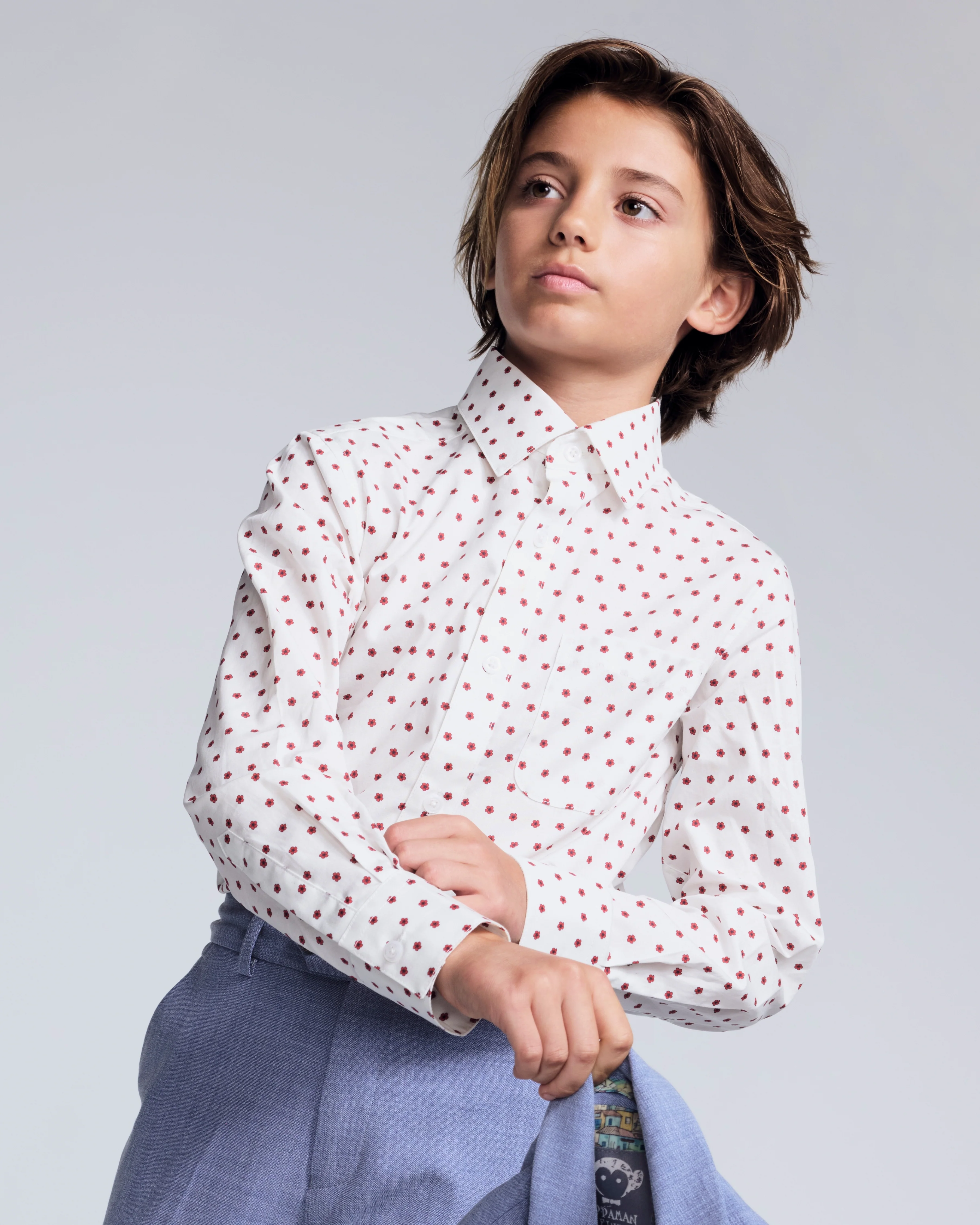 Image of Red Hibiscus Standard Button Down Shirt