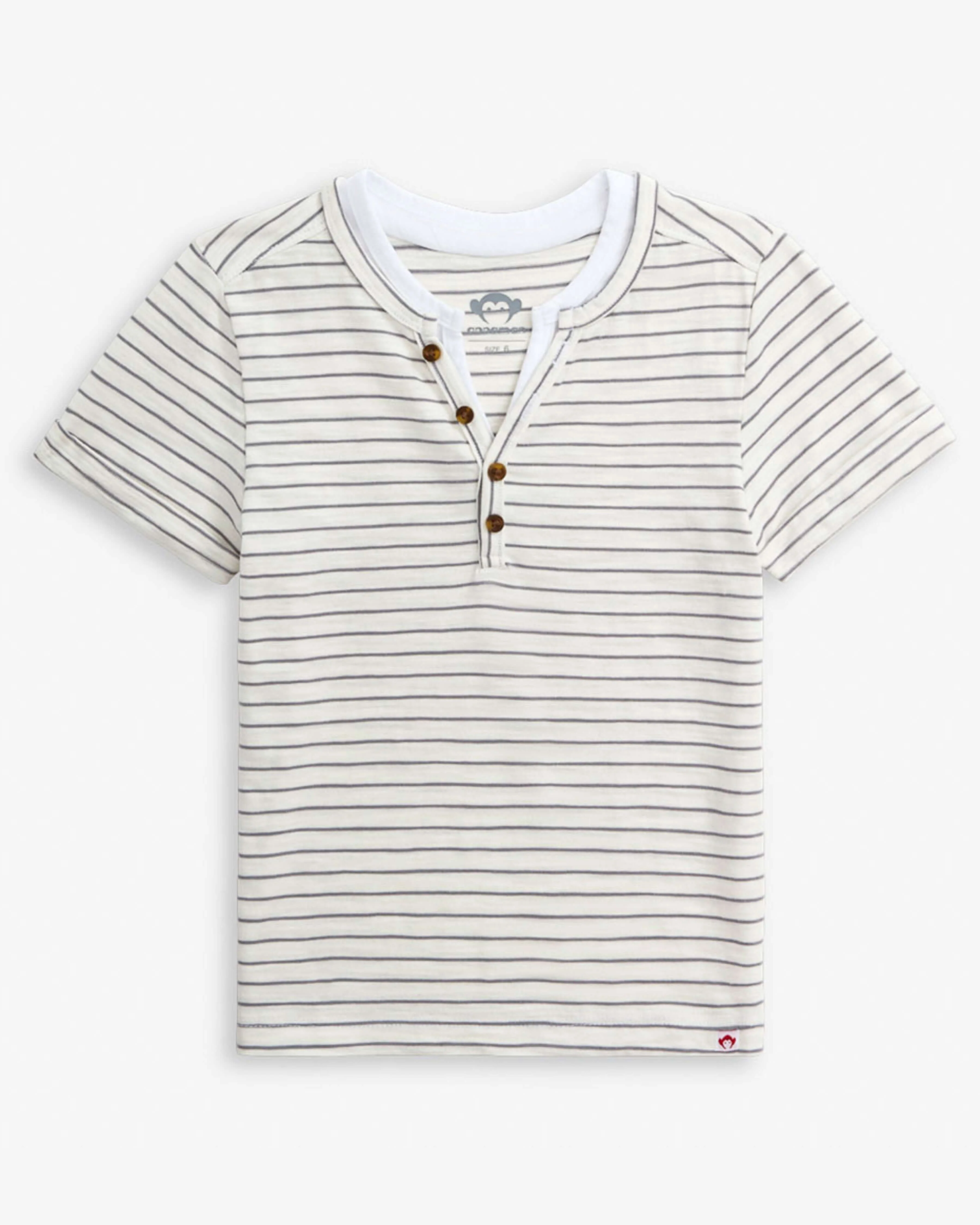 Image of Light Grey Stripe Hilltop Henley