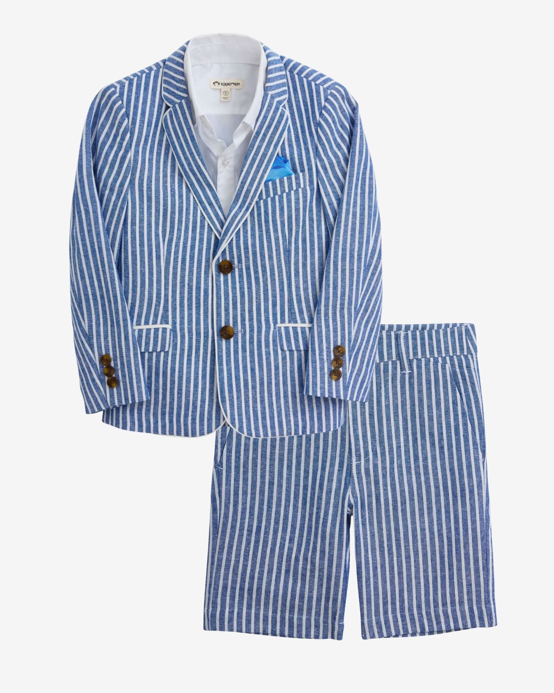 Image of Linen Canopy Stripe Suit Set