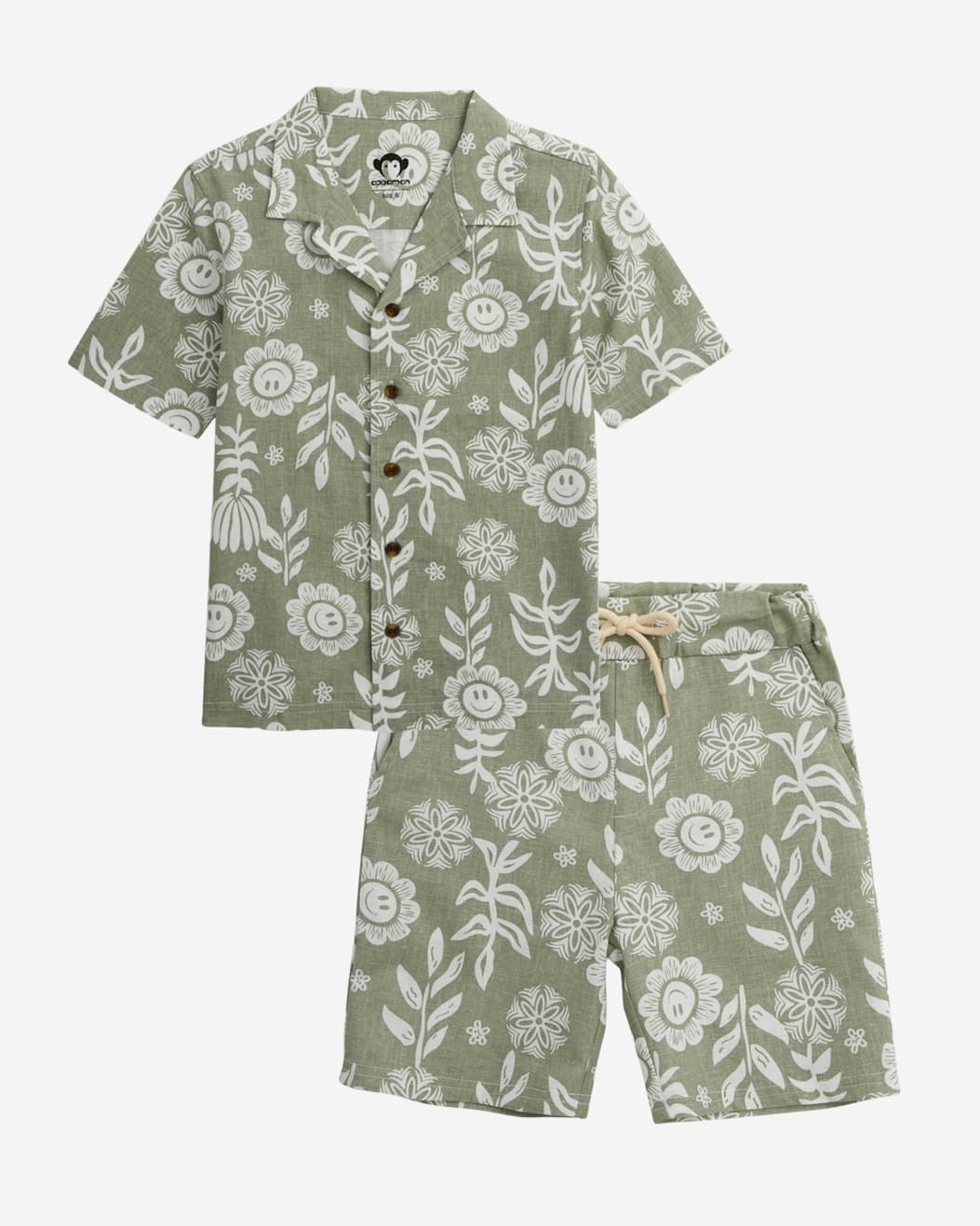 Boys Linen Sage Sunflower Set