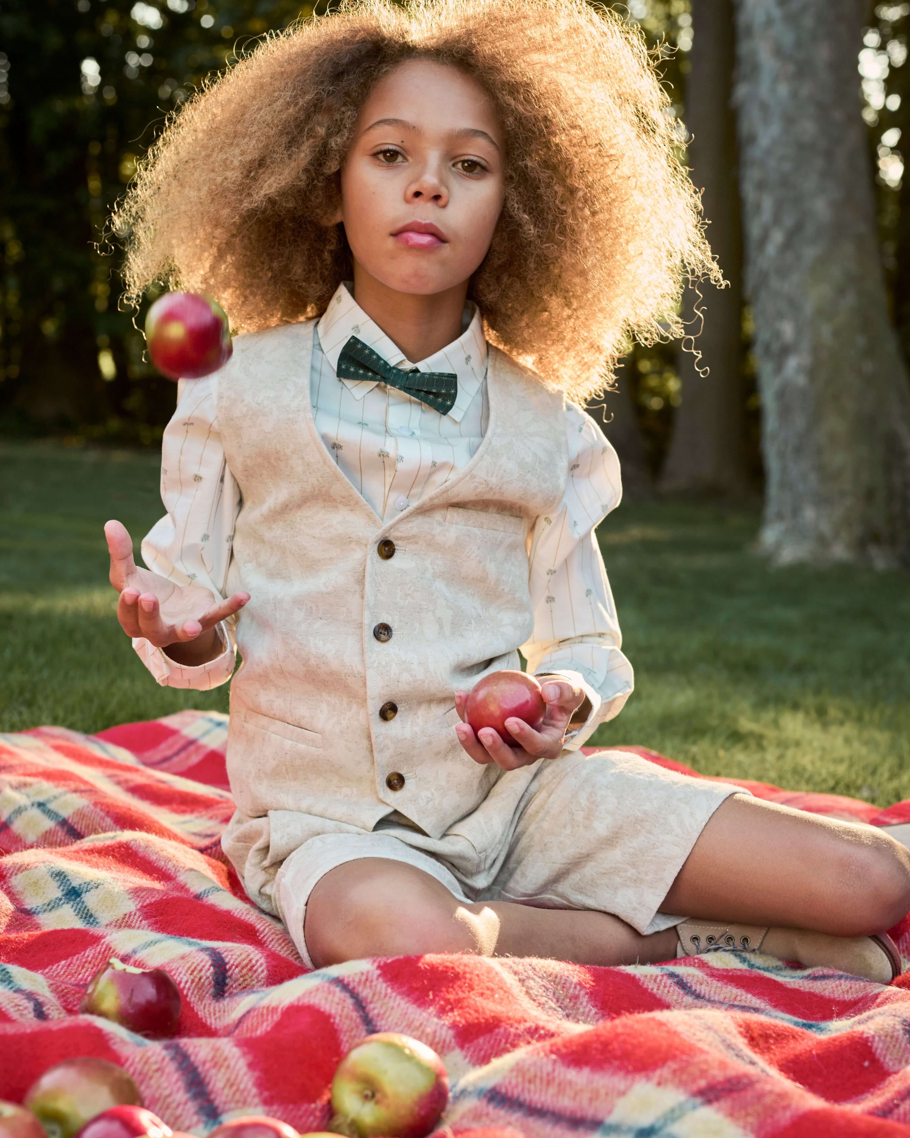 Image of Linen Ivory Garden Tailored Vest