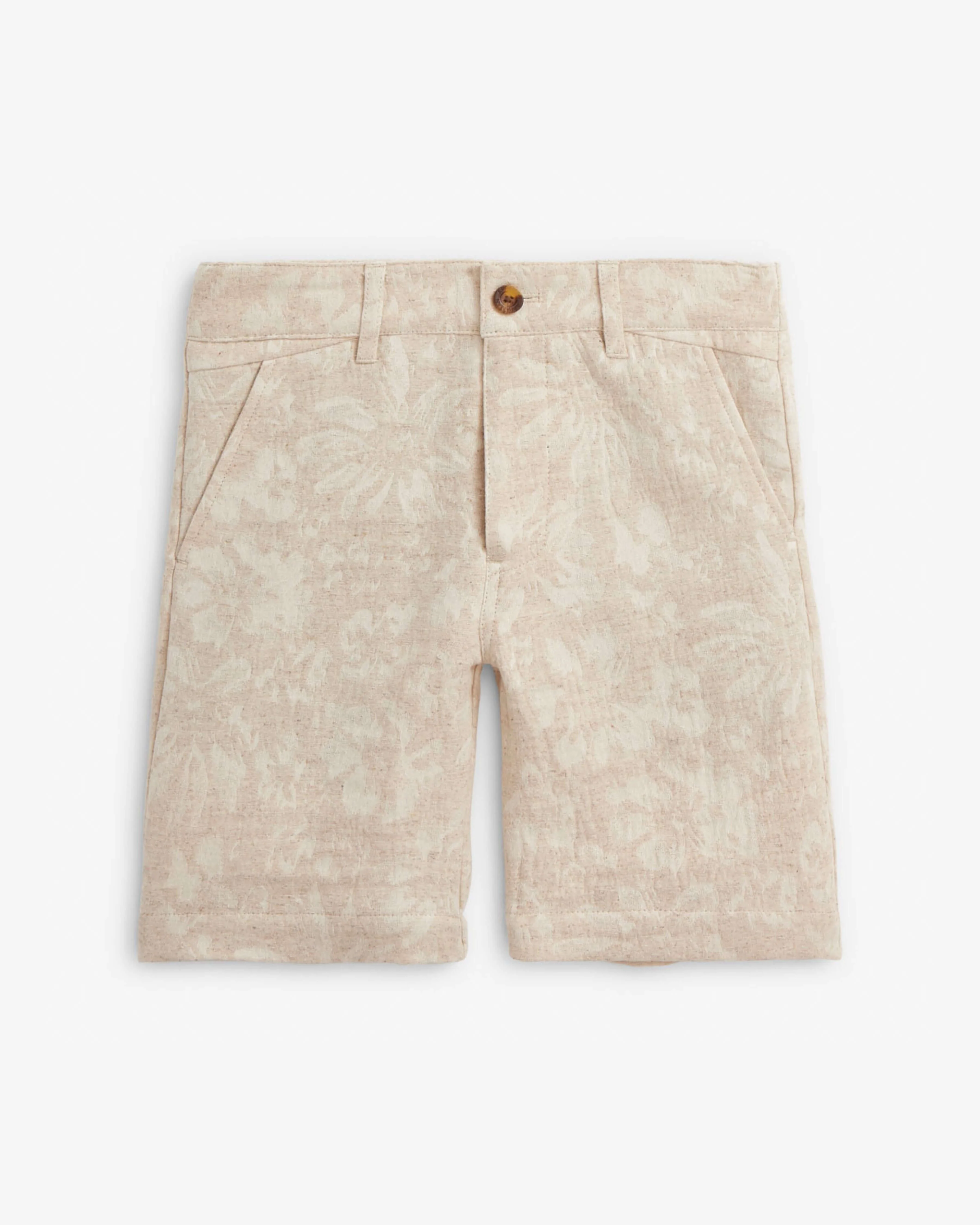 Image of Linen Ivory Garden Trouser Shorts