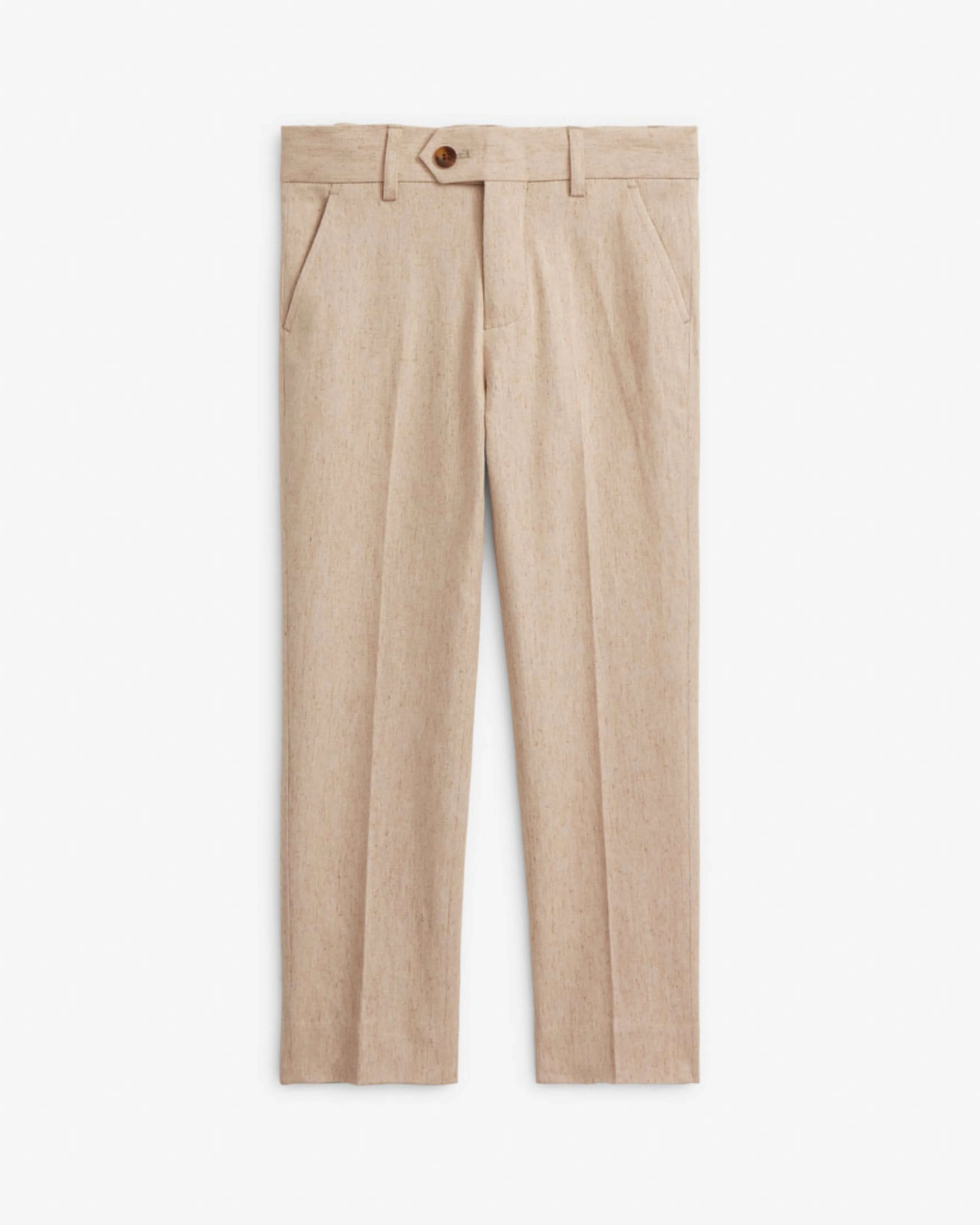 Image of Linen Parchment Stretchy Mod Suit Pants