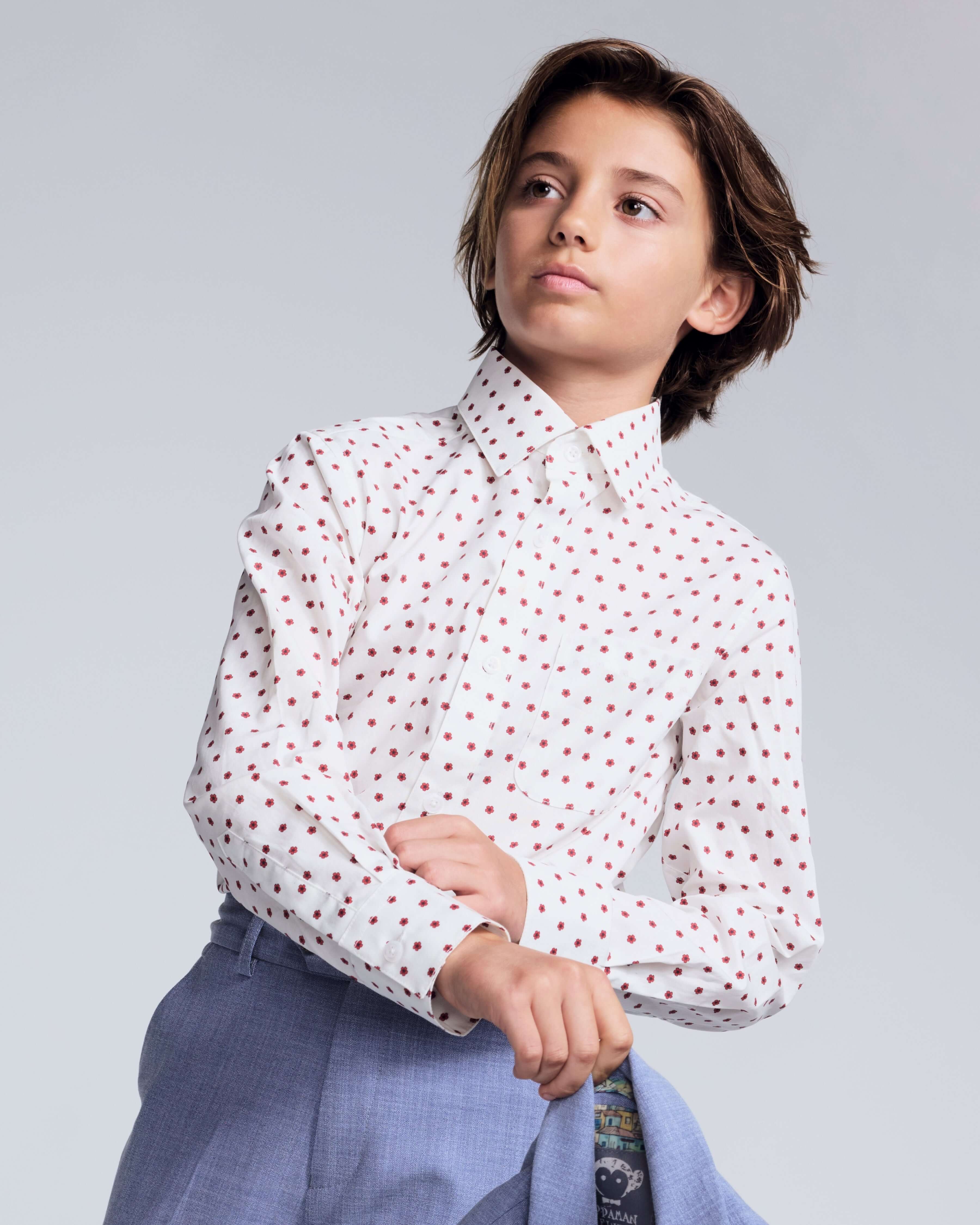 Image of Red Hibiscus Standard Button Down Shirt