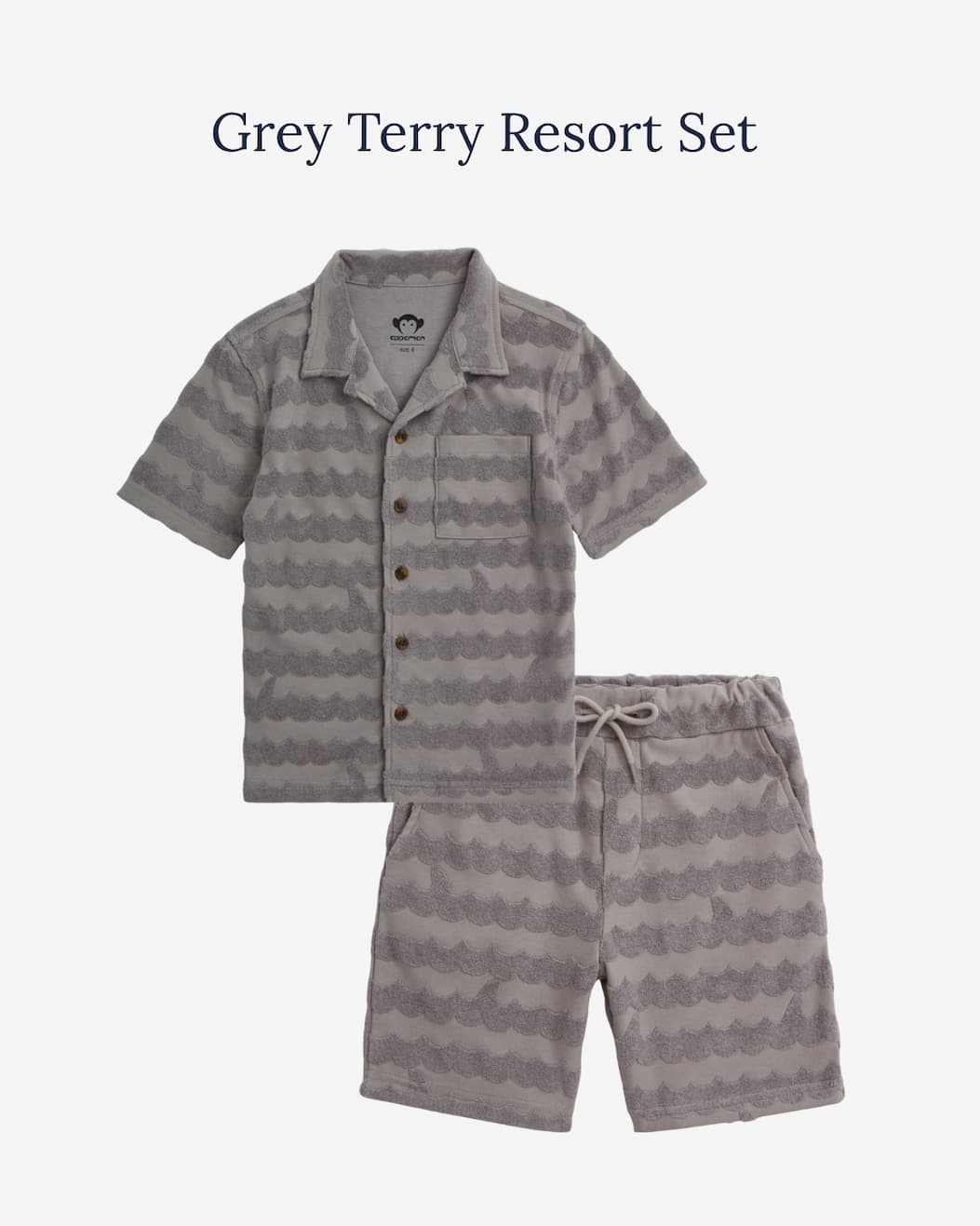 Boys grey terry resort set