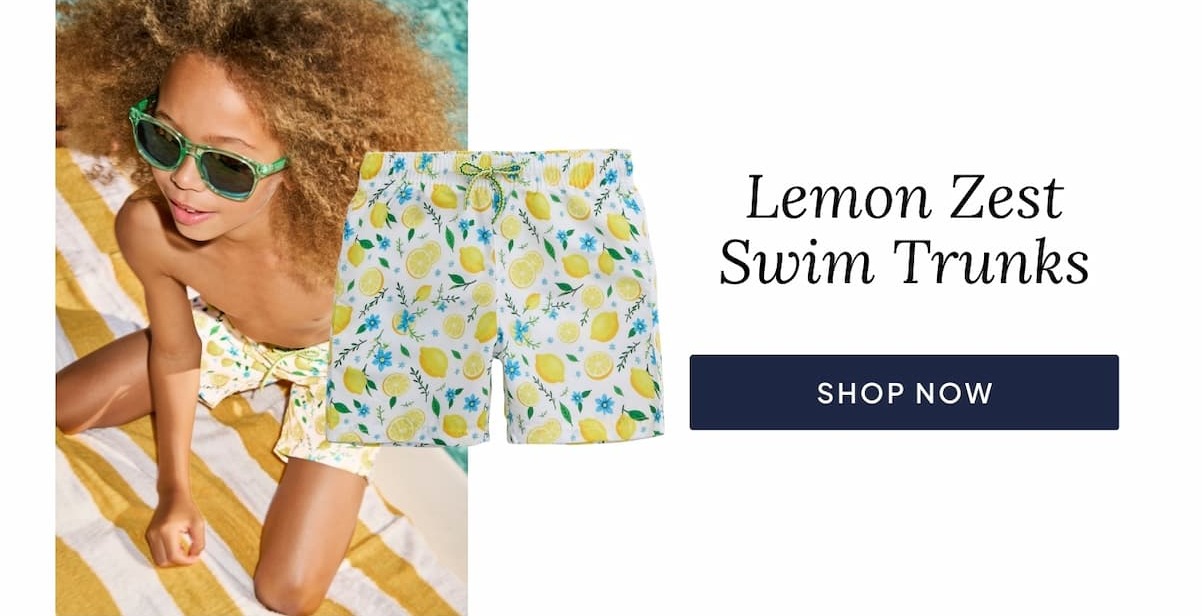 lemon zest swim trunks
