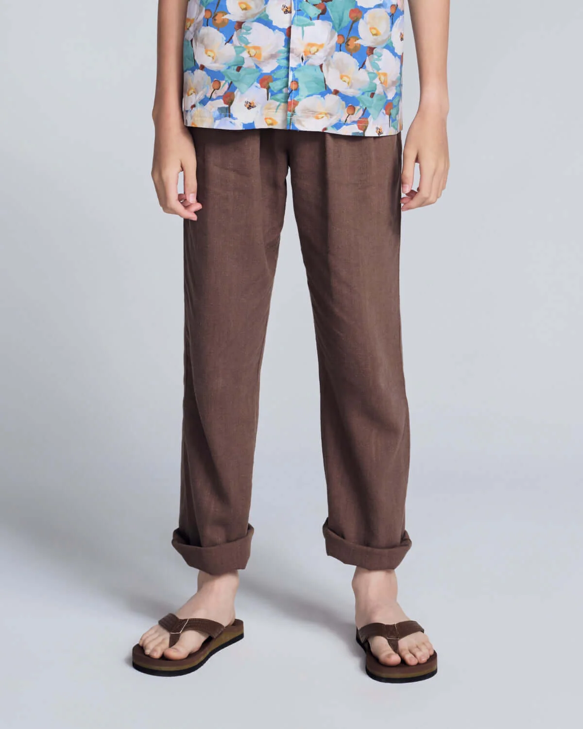 Image of Brown Linen Resort Pants