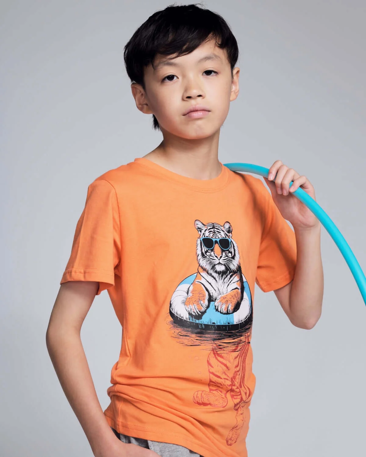 Image of Tiger Float Orange Graphic Short Sleeve Tee