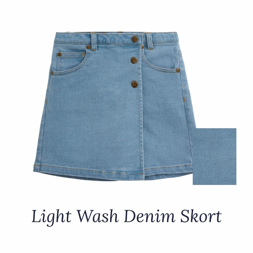 Light Wash Asymmetrical Denim Skort
