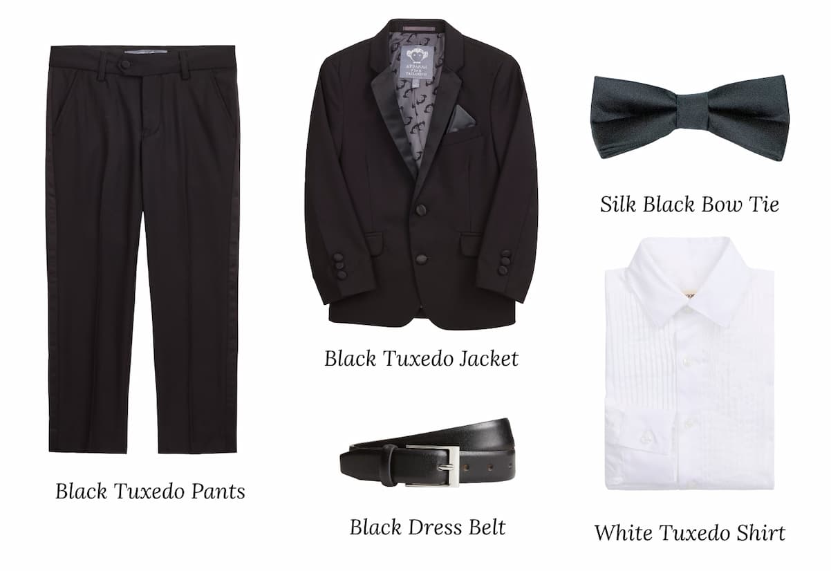 Collage black tuxedo outfit