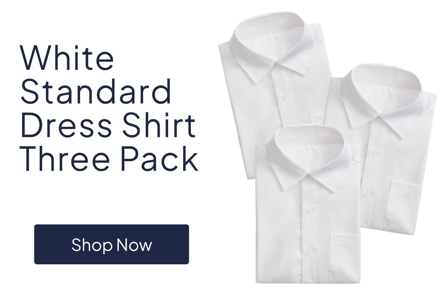White Standard Stretch Shirt Three Pack