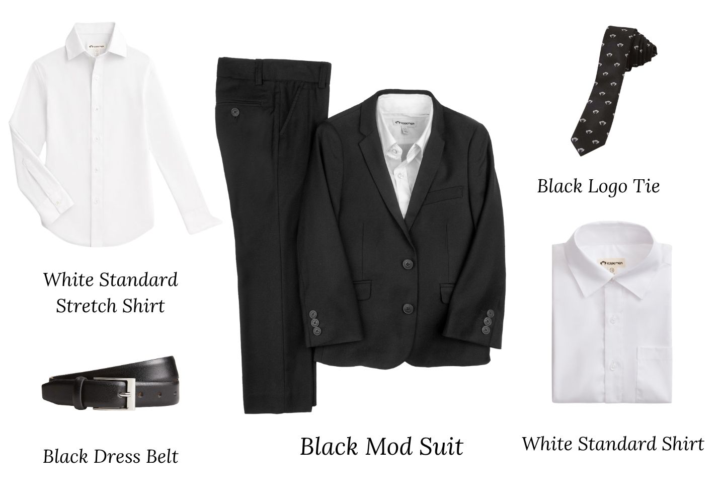 styling layout of black mod suit