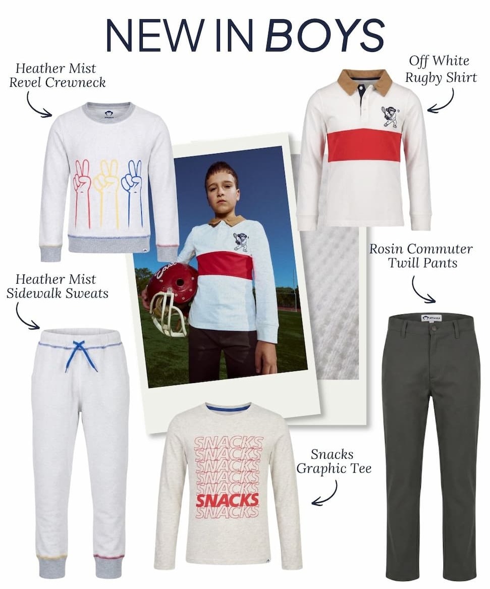 Styling layout of boys new arrivals for fall
