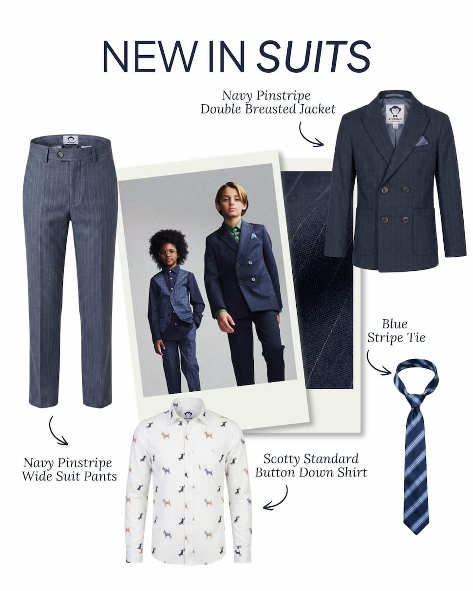 styling layout of boys new suits arrivals