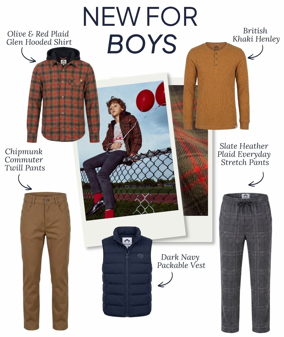 Styling layout of boys new arrivals for fall