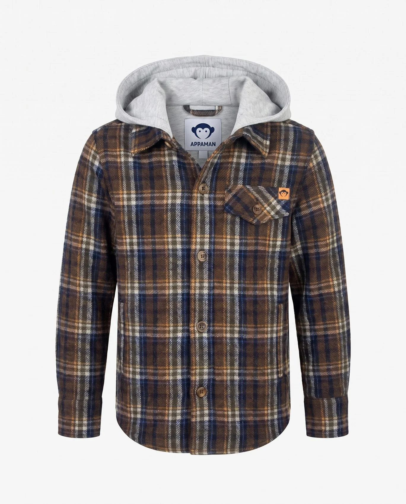 Image of Earth Plaid Glen Hooded Shirt